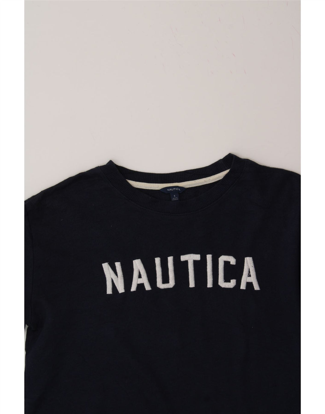 NAUTICA Womens Oversized Graphic Sweatshirt Jumper UK 10 Small Navy Blue Vintage Nautica and Second-Hand Nautica from Messina Hembry 