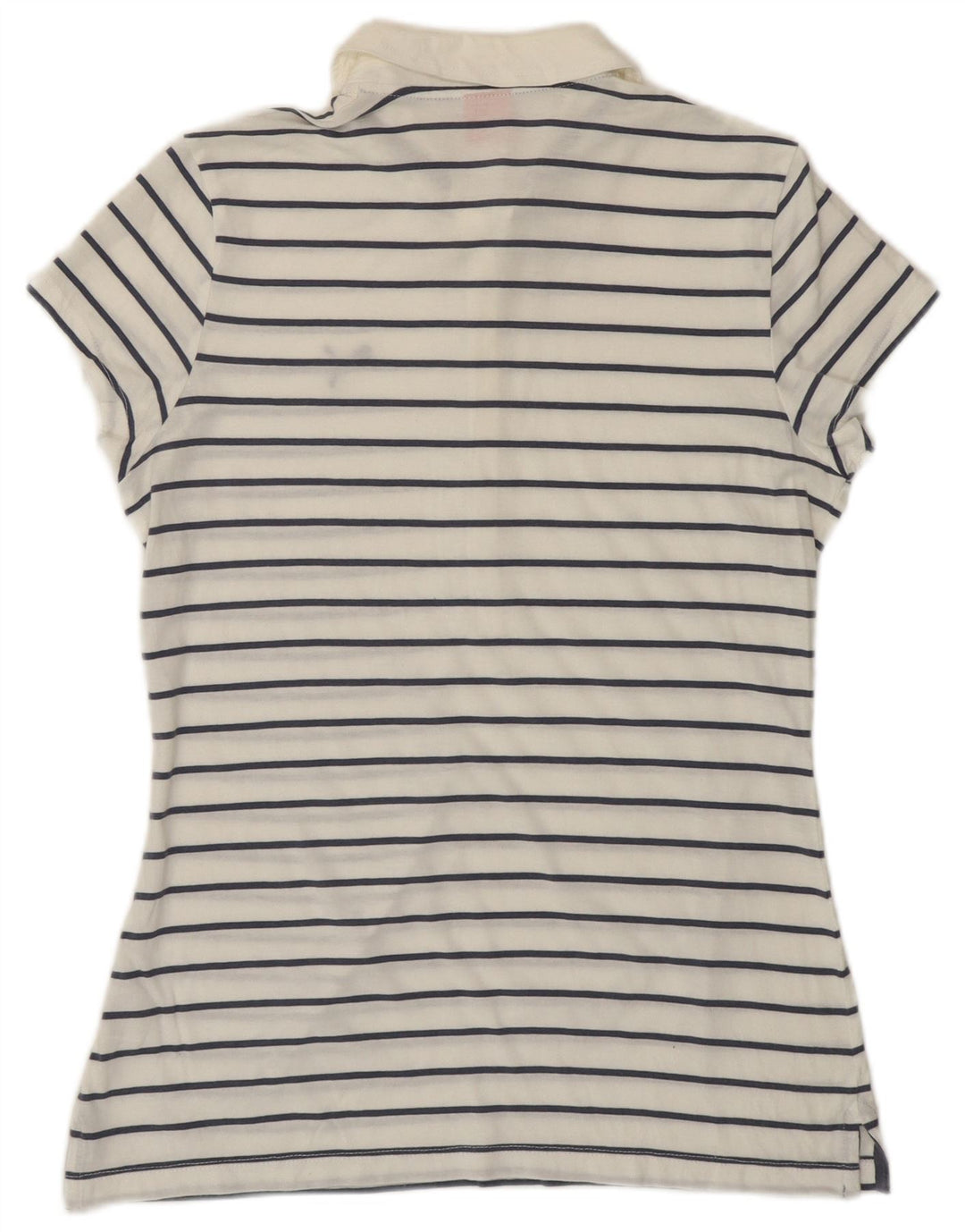 PUMA Polo Femme UK 12 Medium Blanc Rayé