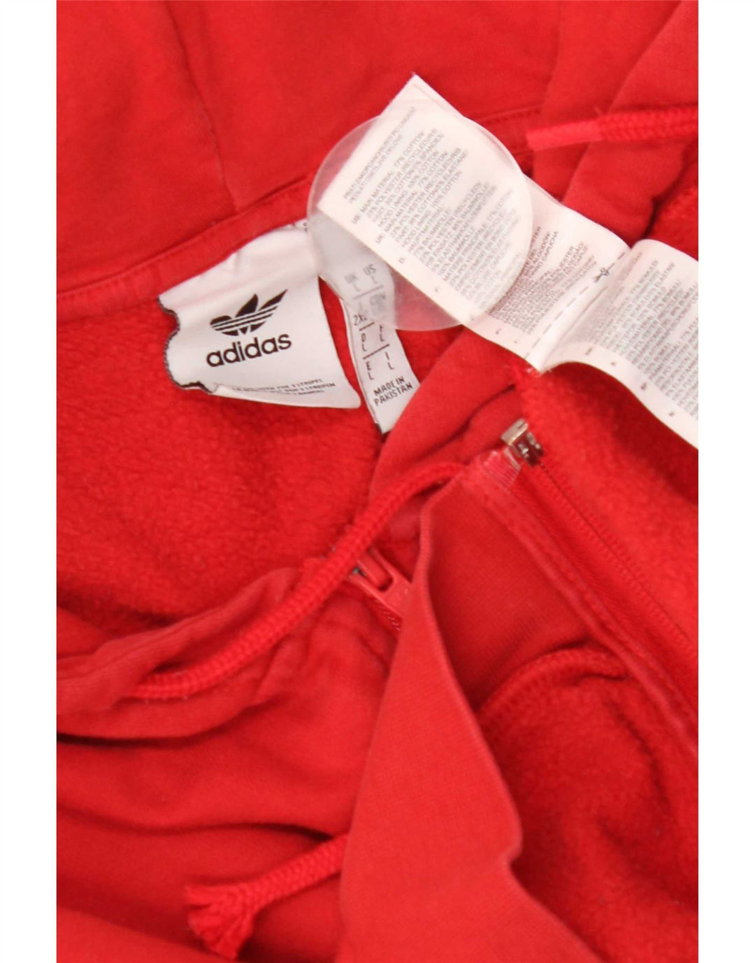 Adidas Pull à capuche zippé pour homme Grand coton rouge
