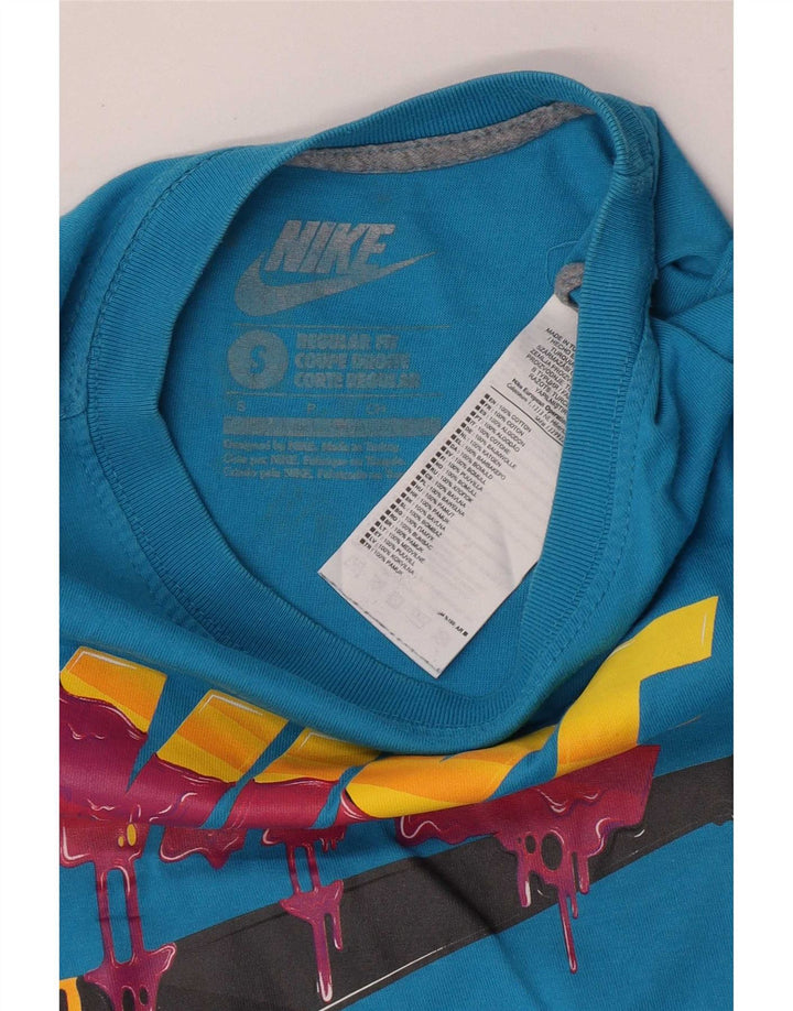 Nike Mens Regular Fit Graphic T-Shirt Top Petit Bleu Coton