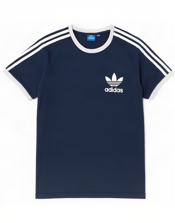 T-shirt Adidas pour homme en coton bleu marine moyen