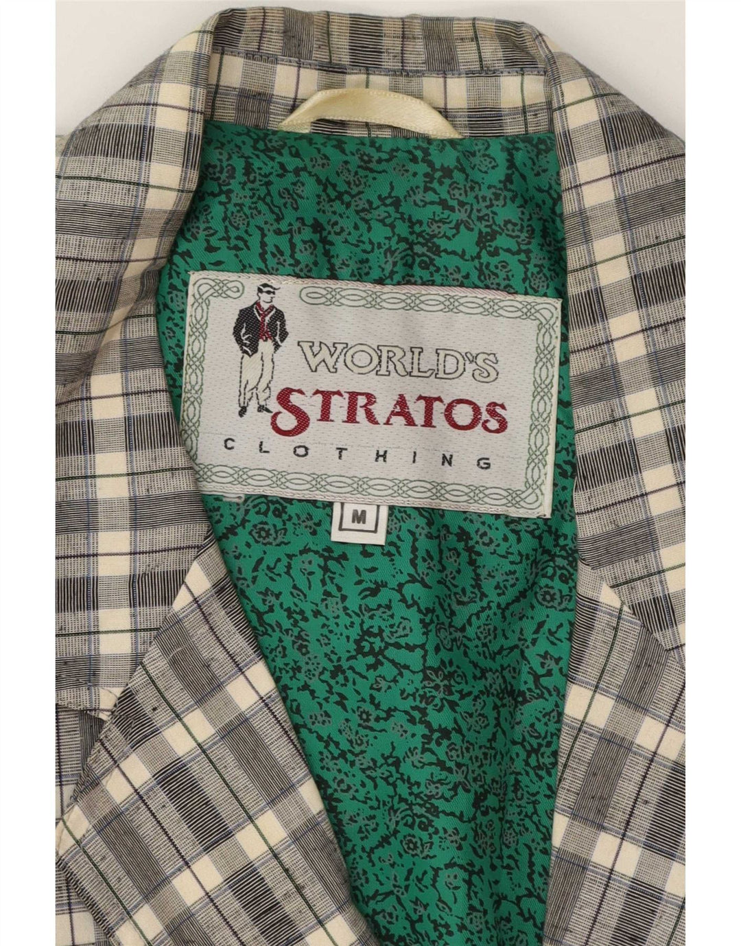 Stratos Costume 2 pièces pour homme à 2 boutons UK 38 Gris moyen à carreaux classique