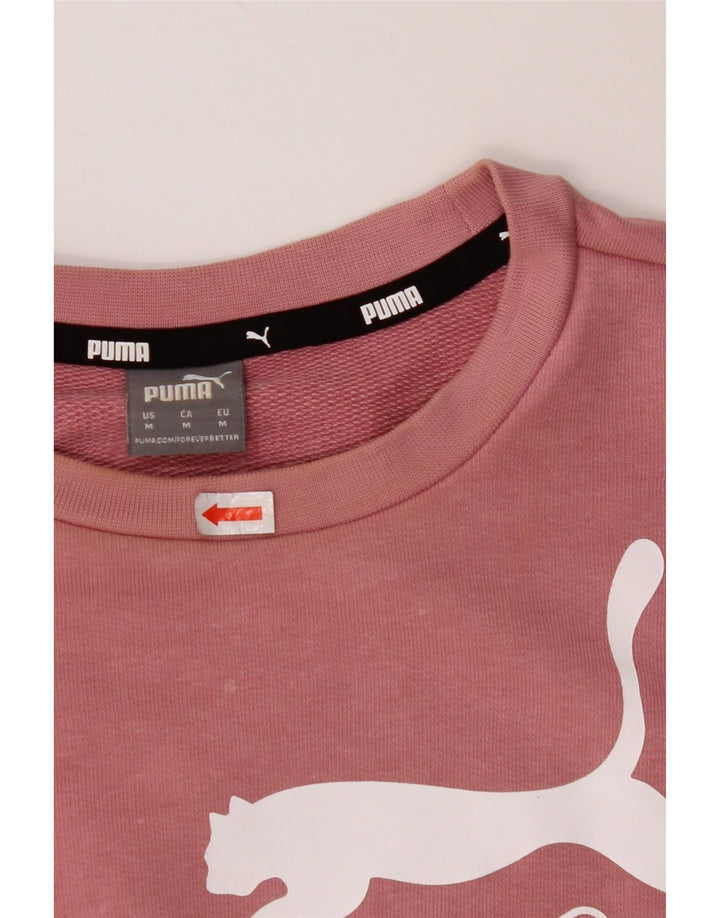 PUMA Sweat-shirt graphique pour femme UK 14 Coton rose moyen