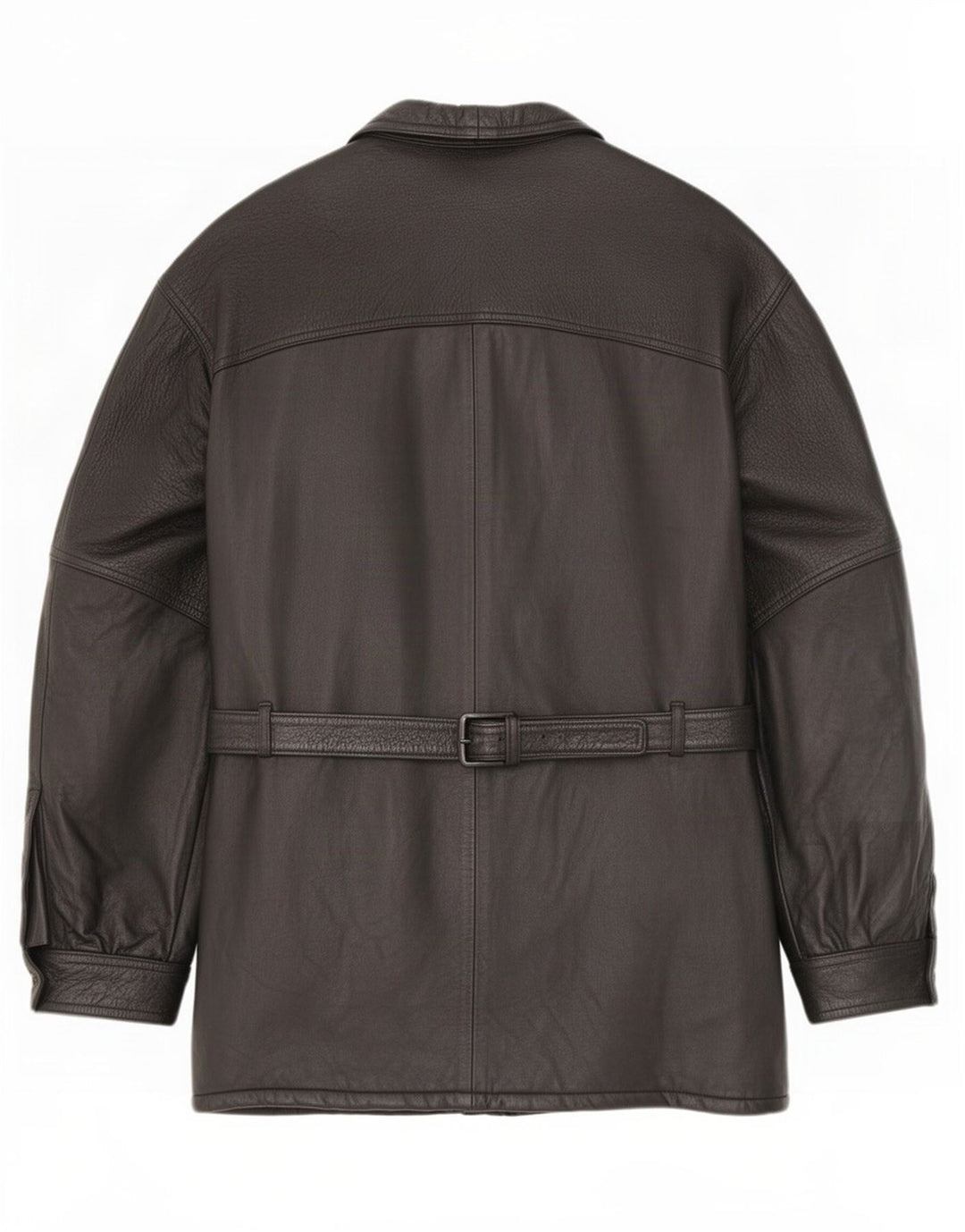 Manteau en cuir homme vintage IT 54 2XL Noir