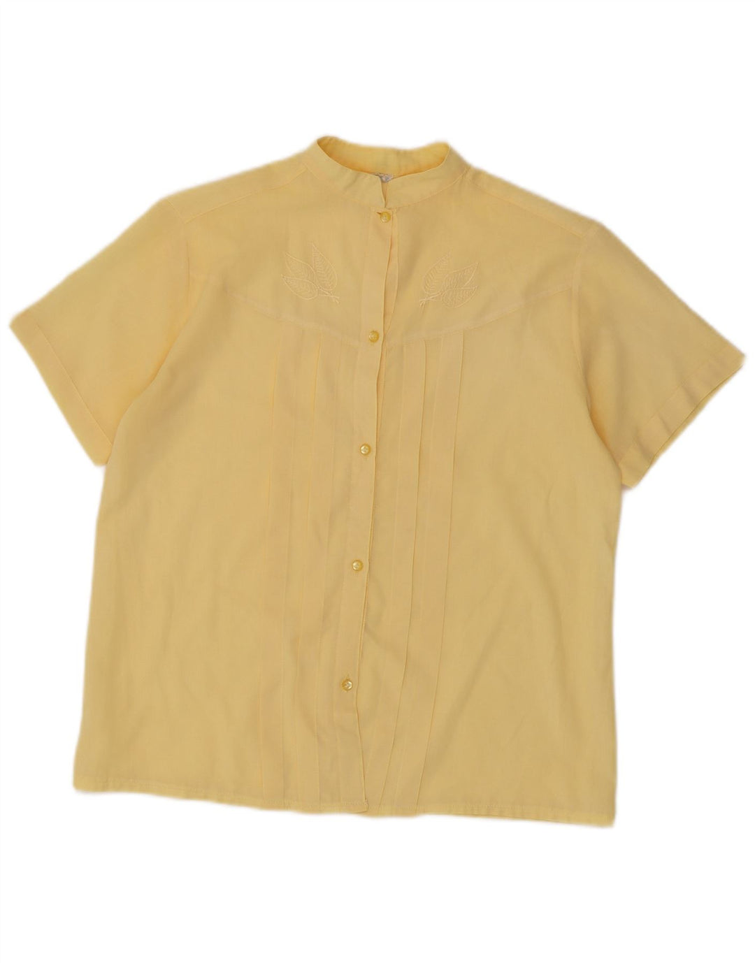 Ambra Chemise à manches courtes pour femme UK 44 Polyester jaune moyen