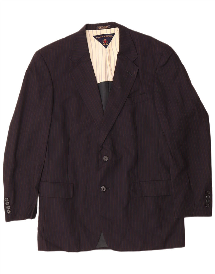 TOMMY HILFIGER Veste Blazer Homme UK 39 Medium Navy Blue Pinstripe