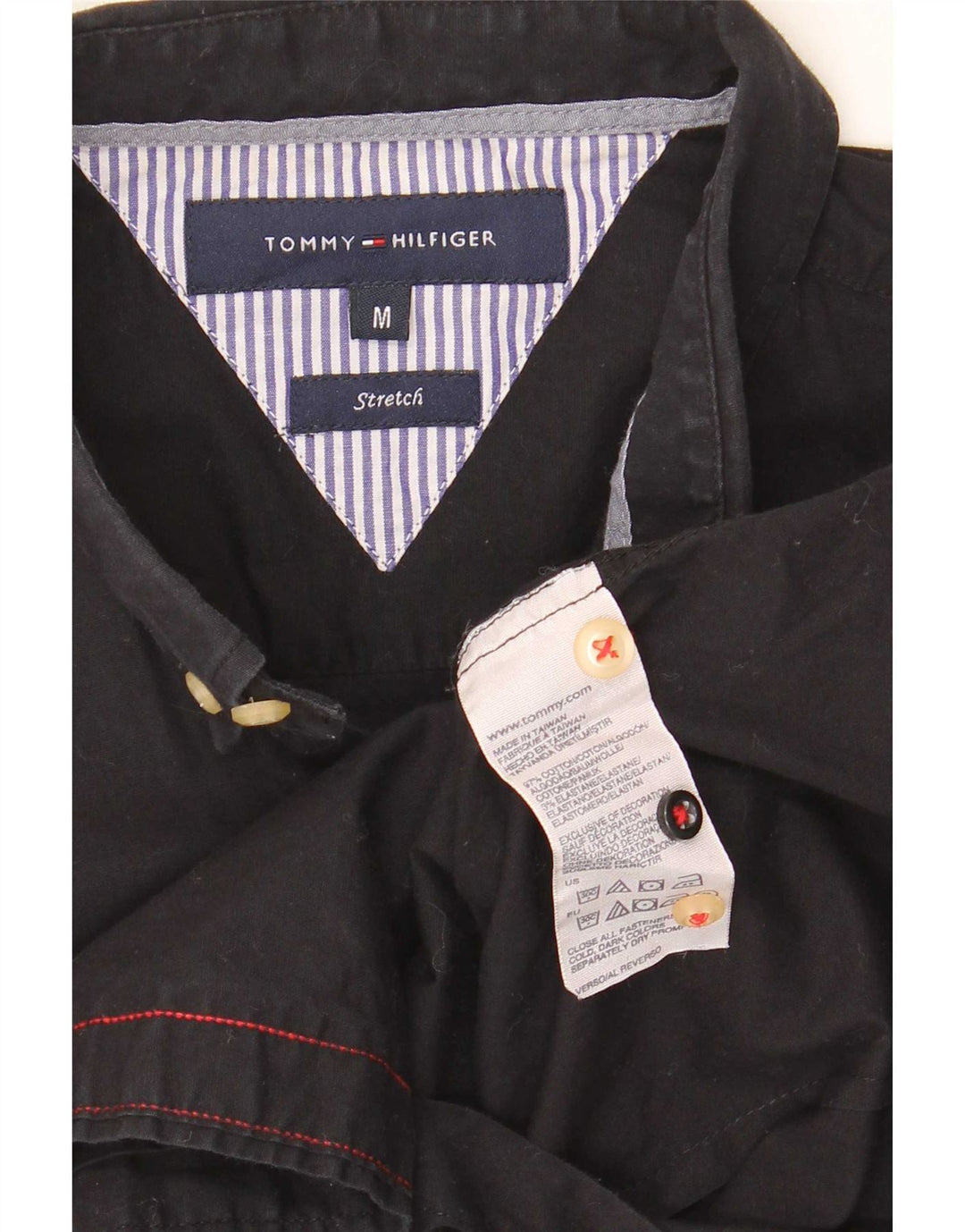 Tommy Hilfiger Chemise Stretch Homme Noir Moyen Coton