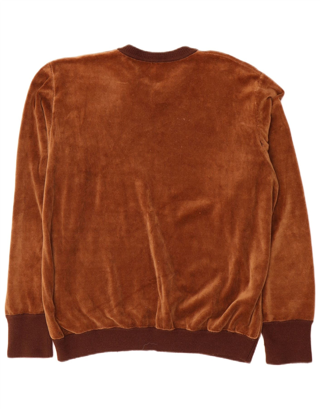 vintage Mens Velour Sweatshirt Jumper Grand Brun