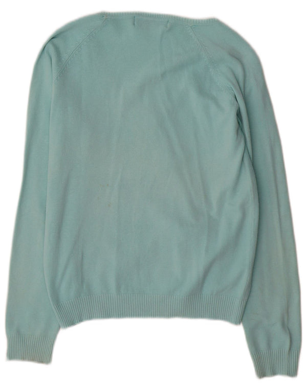 Zara Cardigan Femme Pull UK 14 Grand Coton Turquoise