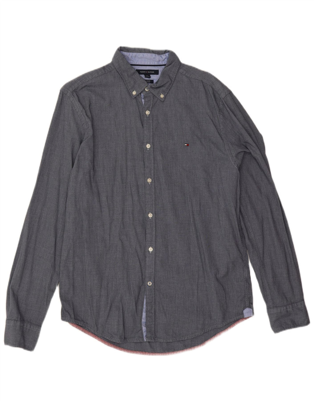 Tommy Hilfiger Chemise Slim Fit pour Homme en Coton Bleu Marine Large