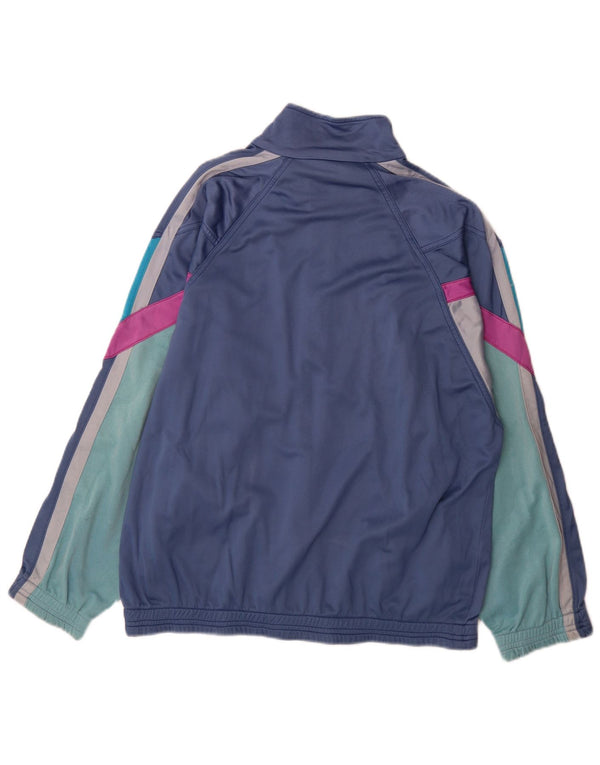 Diadora Veste de survêtement graphique pour hommes, grand, bleu marine, colour block