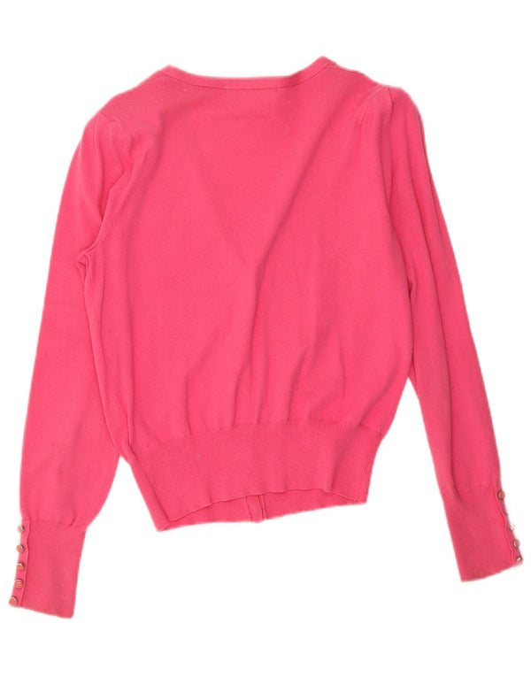 Marks & Spencer Pull cardigan pour femme UK 10 Petit coton rose