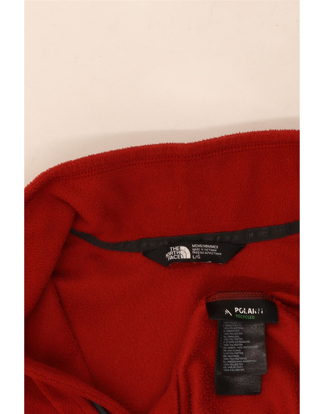 THE NORTH FACE Pull polaire à col zippé pour homme Large Rouge Polyester