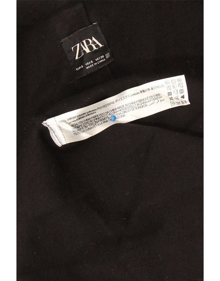 Zara Womens Open Overcoat UK 10 Small Noir Polyester