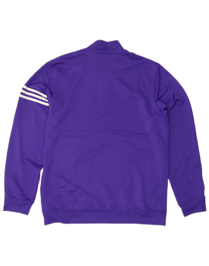 ADIDAS Hommes Climalite Zip Neck Sweatshirt Jumper Grand Violet Polyester