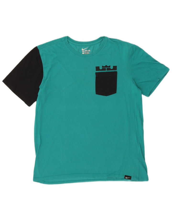 Nike Hommes Dri Fit T-Shirt Haut Large Turquoise Colorblock