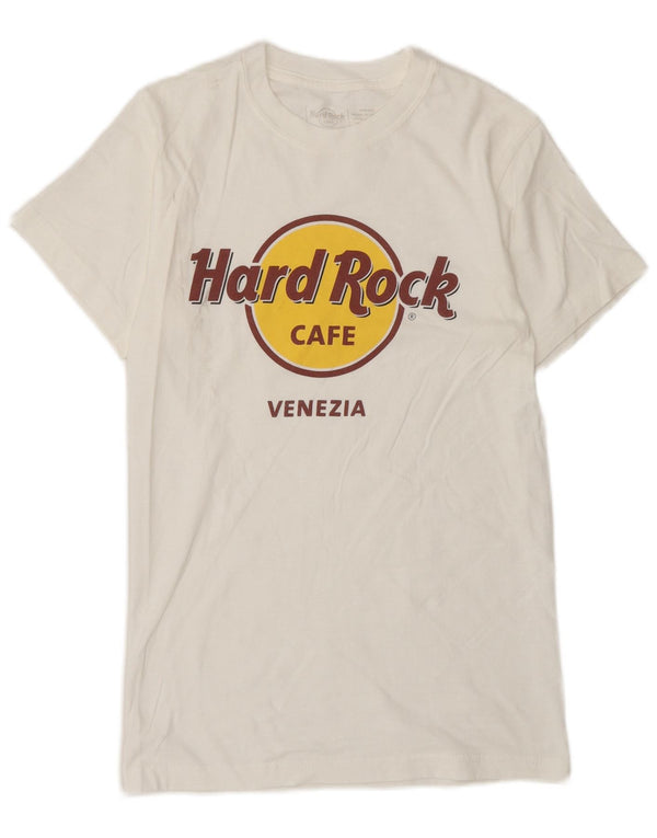 Hard Rock Cafe Mens Venezia Graphic T-Shirt Top XS White Cotton