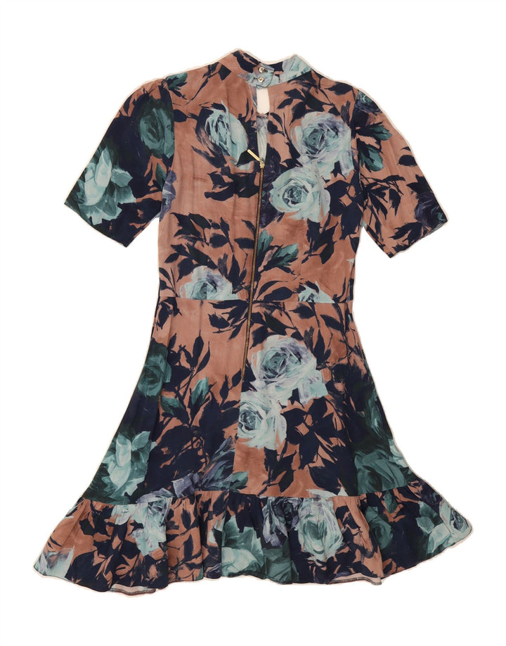 CLOSET Womens A-Line Dress UK 12 Medium  Multicoloured Floral Viscose Vintage CLOSET and Second-Hand CLOSET from Messina Hembry 