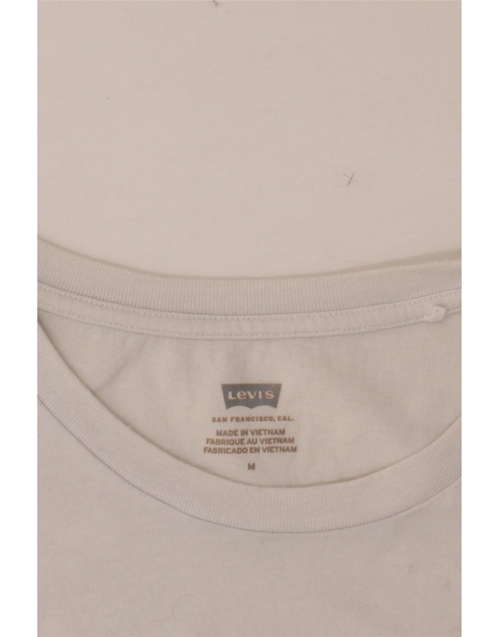 LEVI'S T-shirt graphique pour femme UK 14 Blanc moyen