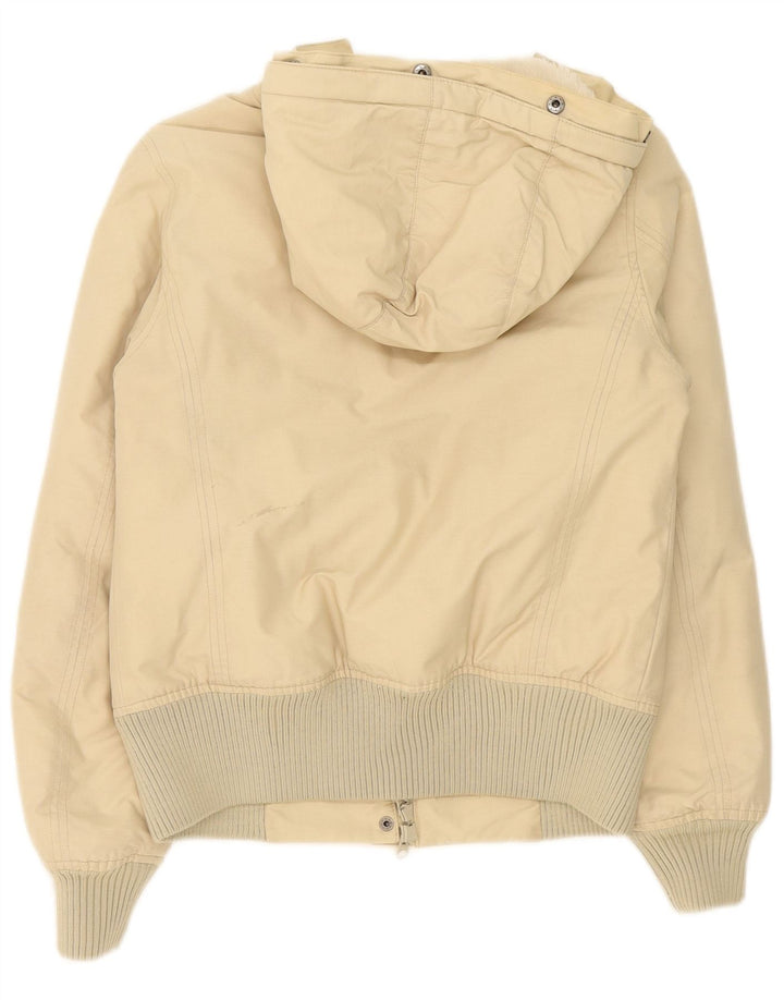 Woolrich Veste matelassée surdimensionnée à capuche pour femme UK 10 Petit coton beige