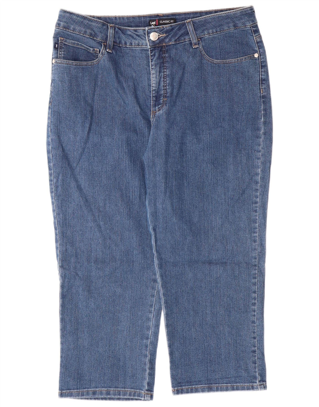 LEE Jean Capri Coupe Classique pour Femme US 16 2XL W34 L22 Bleu Coton
