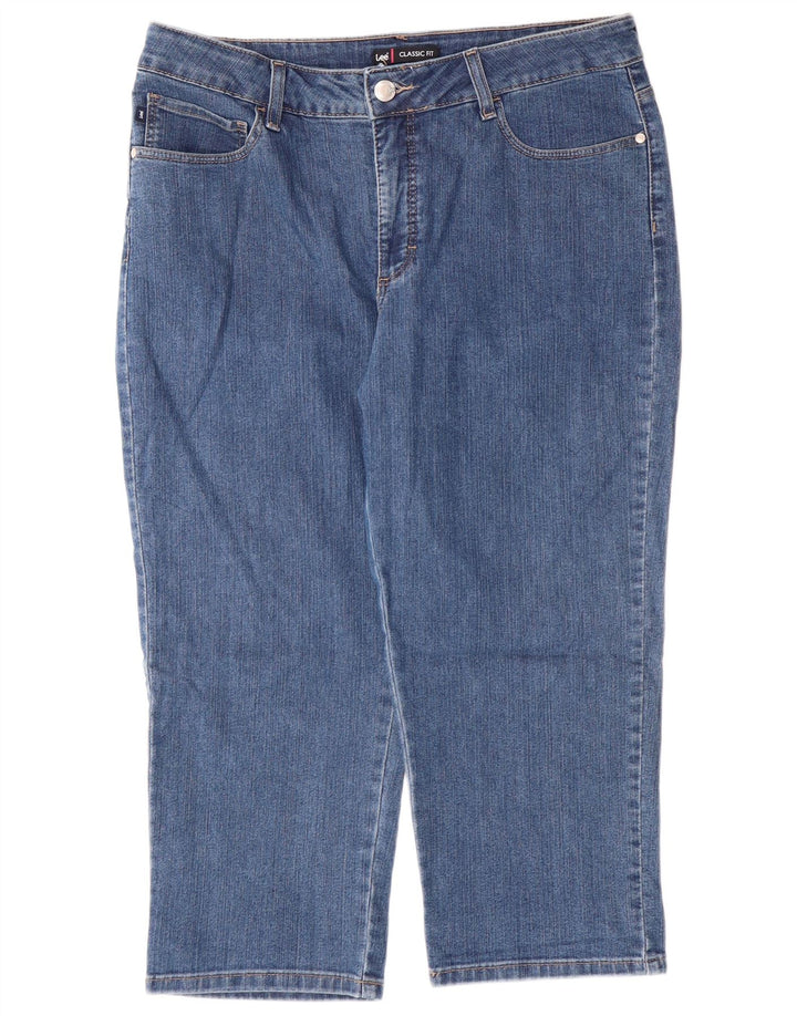 LEE Jean Capri Coupe Classique pour Femme US 16 2XL W34 L22 Bleu Coton