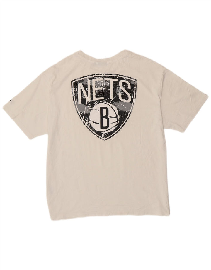 New Era Brooklyn Nets Graphic T-Shirt Top Large Homme Blanc