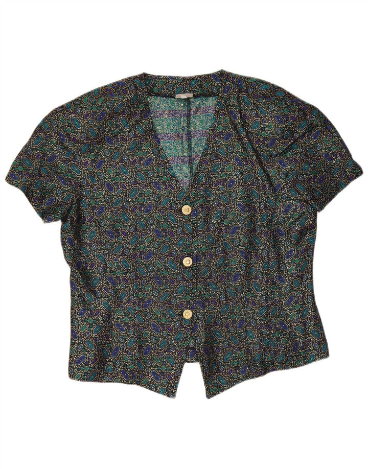 Andrea Mare Chemisier court à manches courtes pour femme UK 14 Large Multicolore