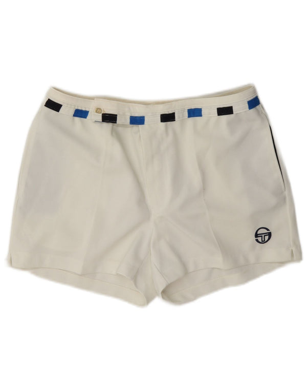 Sergio Tacchini Short Chino Femme IT 52 2XL W36 Blanc Colorblock