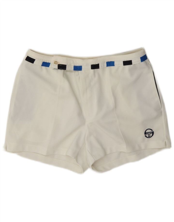 Sergio Tacchini Short Chino Femme IT 52 2XL W36 Blanc Colorblock