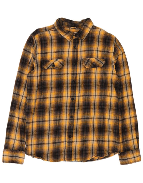 Mountain Warehouse Chemise en flanelle pour homme en coton à carreaux jaunes