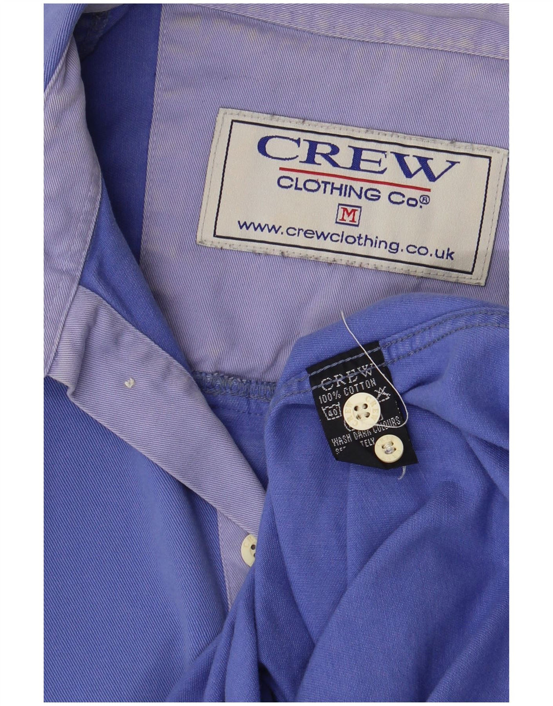 Crew Clothing Chemise Pull Homme Bleu Moyen Coton