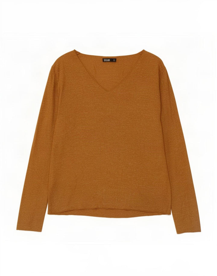 Zara Femme Top Manches Longues UK 16 Large Beige