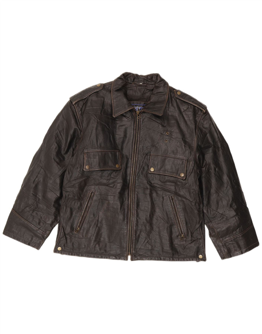 Bikers Veste de motard en cuir pour homme IT 52 XL Cuir marron