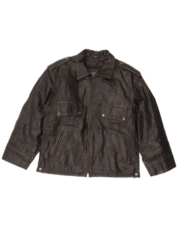 Bikers Veste de motard en cuir pour homme IT 52 XL Cuir marron