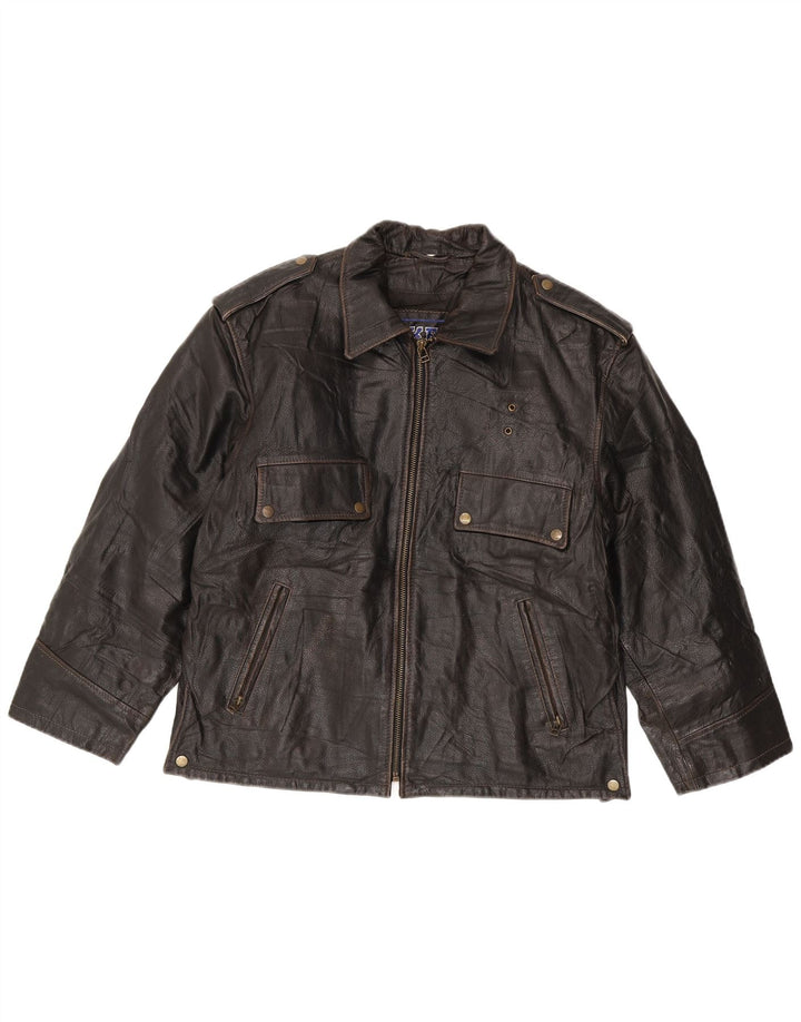 Bikers Veste de motard en cuir pour homme IT 52 XL Cuir marron