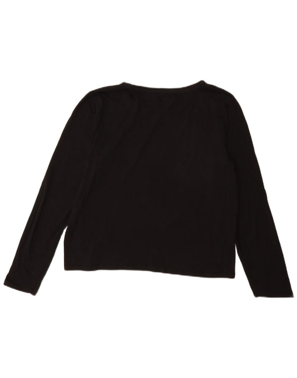 Zara Femme Top Manches Longues UK 18 XL Coton Noir