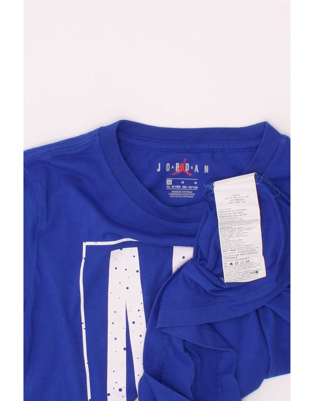 Jordan T-Shirt Graphique Garçon 10-11 ans Bleu Moyen Coton
