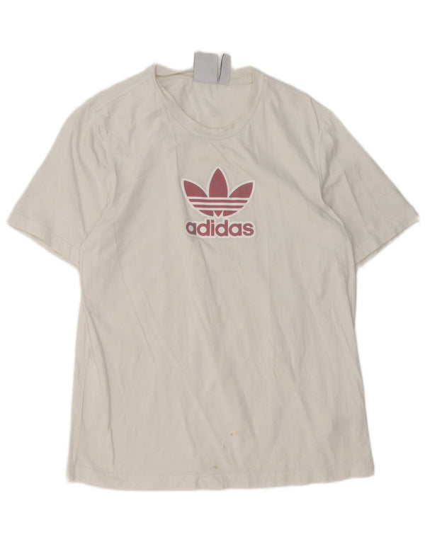 Adidas T-shirt graphique pour homme en coton blanc moyen