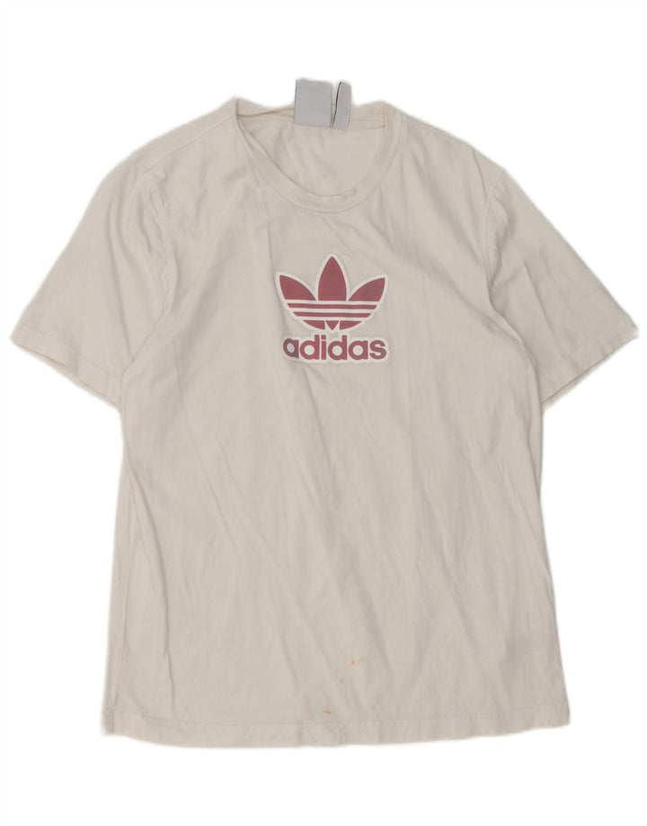 Adidas T-shirt graphique pour homme en coton blanc moyen