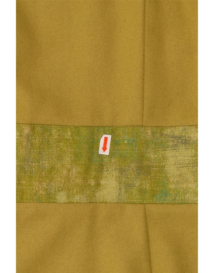 vintage Femme Manches Longues Shift Robe UK 12 Vert Moyen
