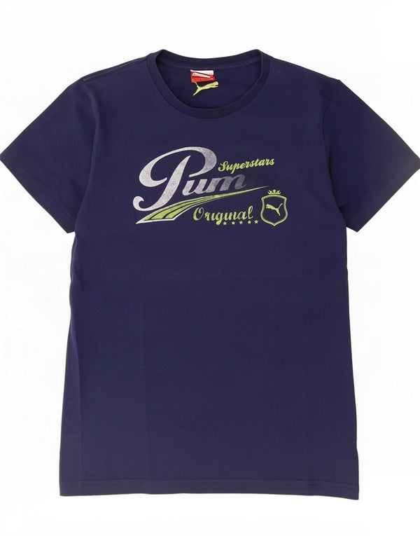 Puma T-Shirt Graphique Homme Petit Bleu Marine Coton
