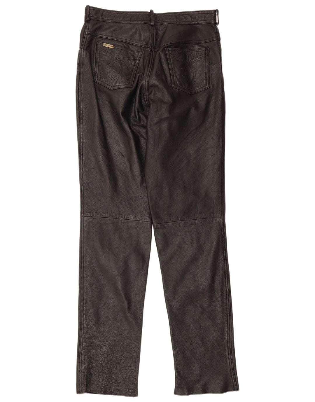 Linus Pantalon slim en cuir pour homme W34 L34 Noir