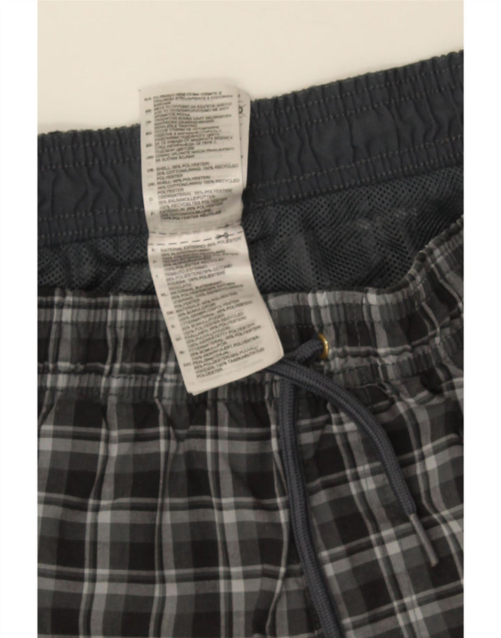 Adidas Short de bain homme gris moyen à carreaux en polyester