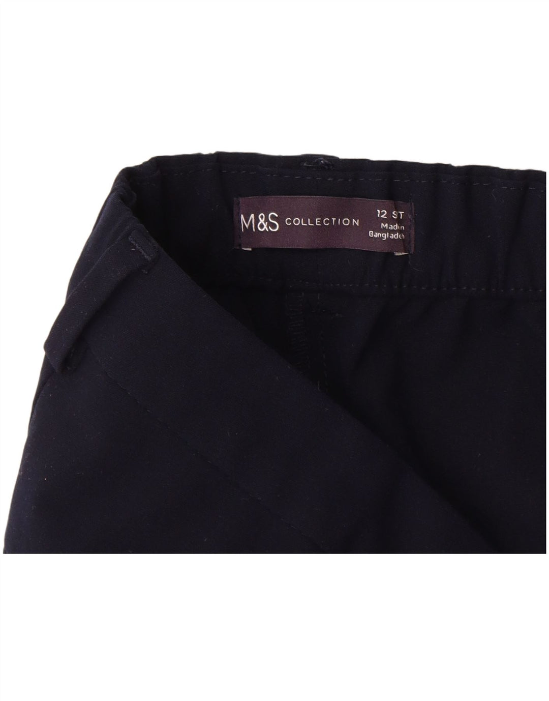 MARKS & SPENCER Pantalon Chino Femme UK 12 Medium W30 L28 Bleu Marine
