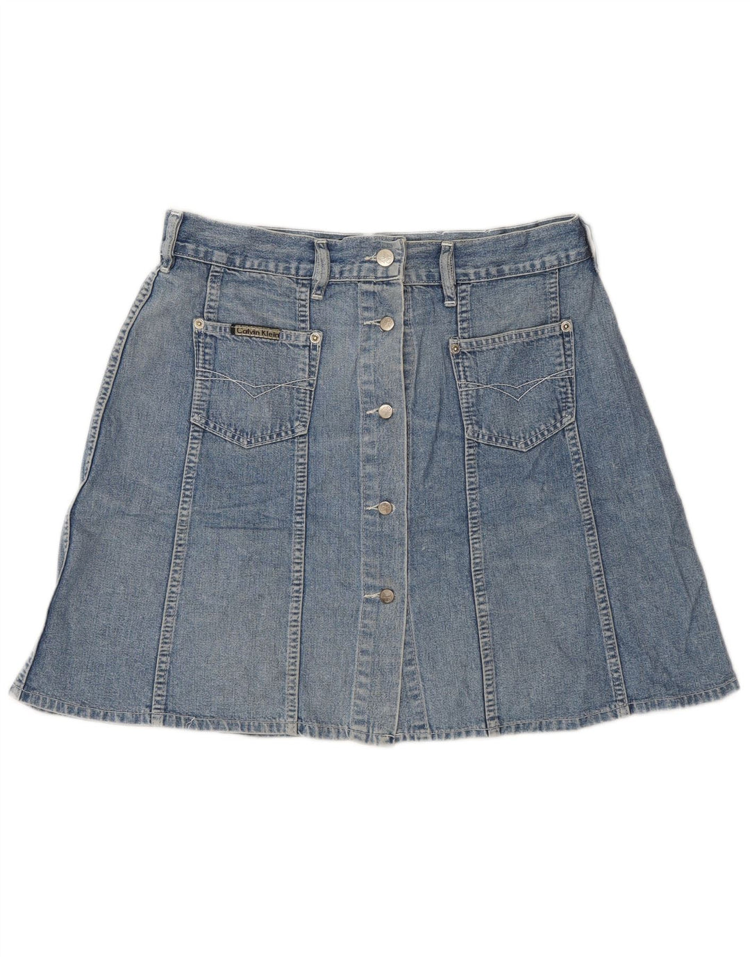 Calvin Klein Jupe en jean pour femme W32 Large Bleu Coton