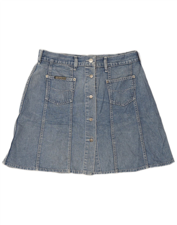 Calvin Klein Jupe en jean pour femme W32 Large Bleu Coton