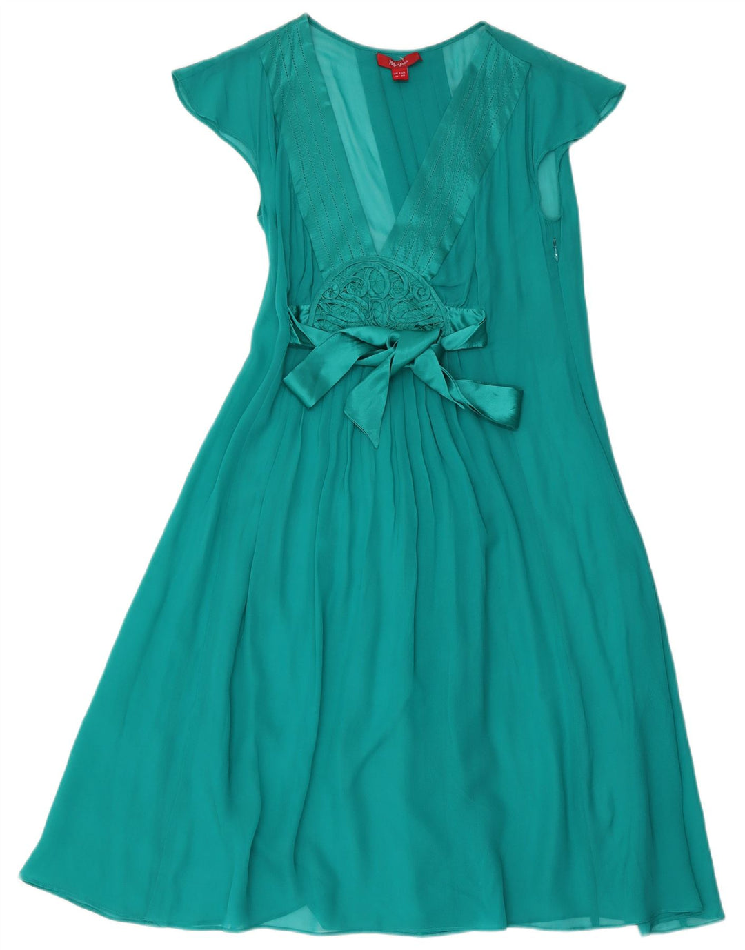 Monsoon Robe Maxi Femme UK 10 Petit Turquoise