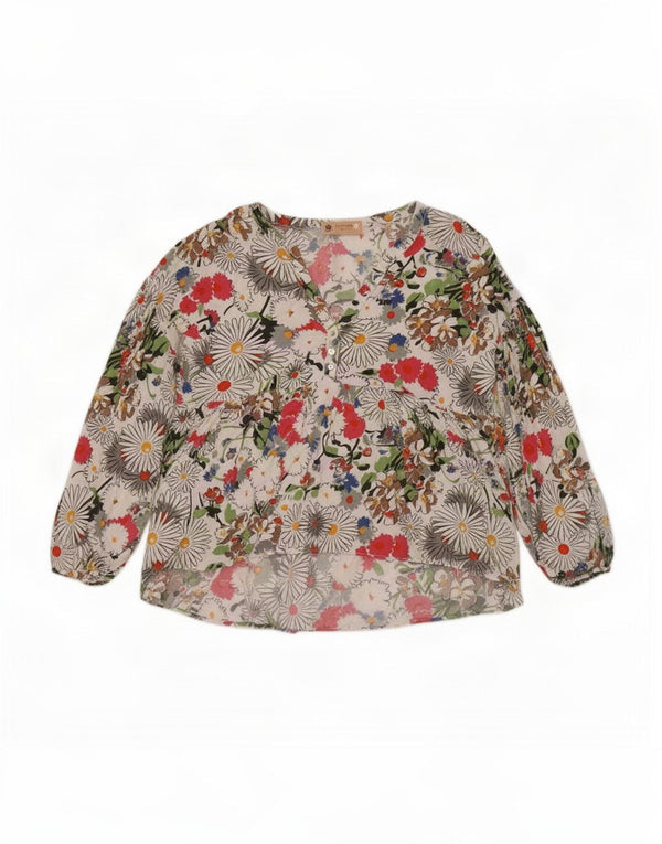 Zara Womens Trafaluc Blouse Top UK 16 Grand Floral Multicolore