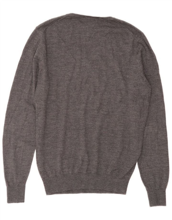 Massimo Dutti Pull col V pour homme en laine grise Taille L